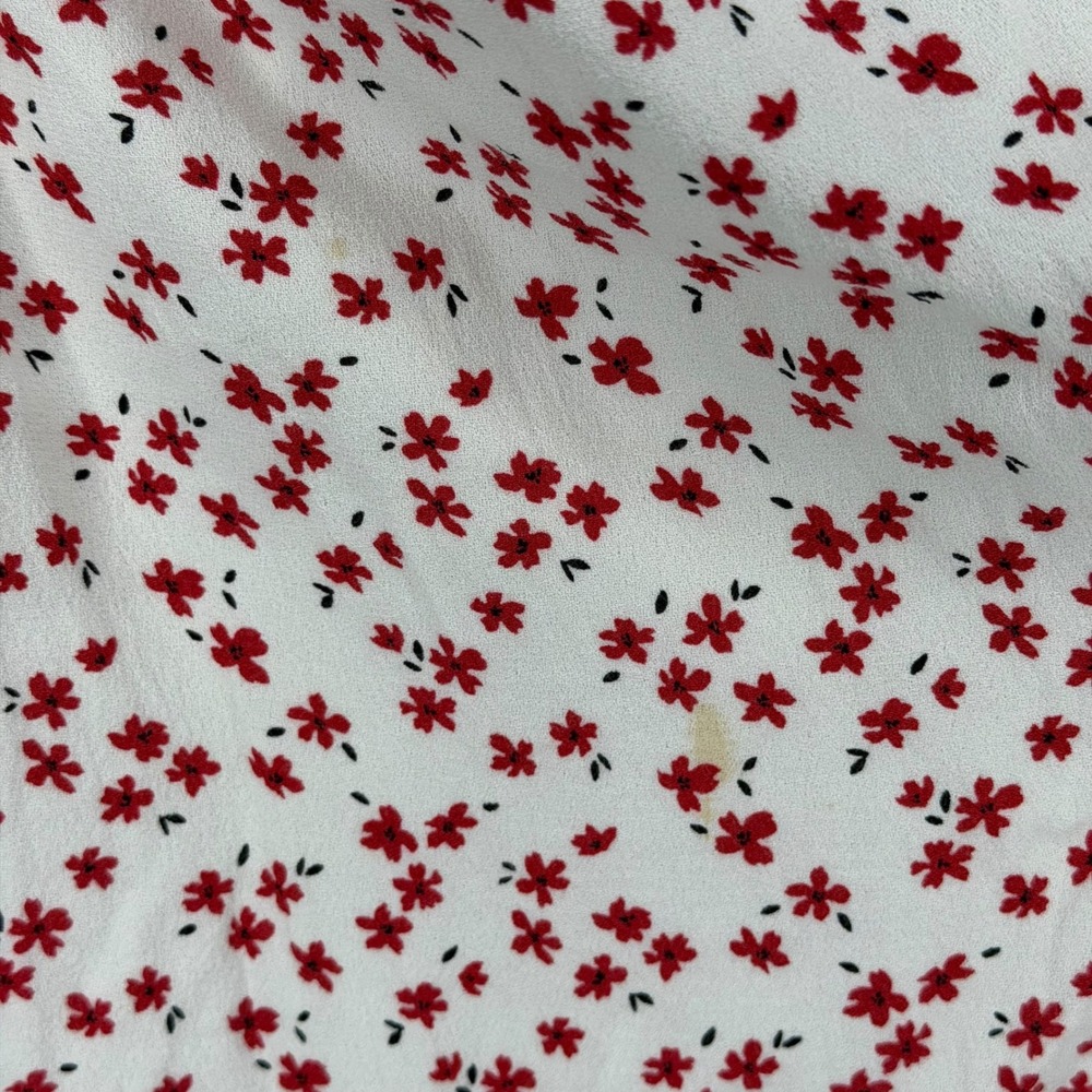 REFORMATION Boston Midi Dress White Red Floral Slip Women's Size 10 FLAWED - Picture 9 of 9